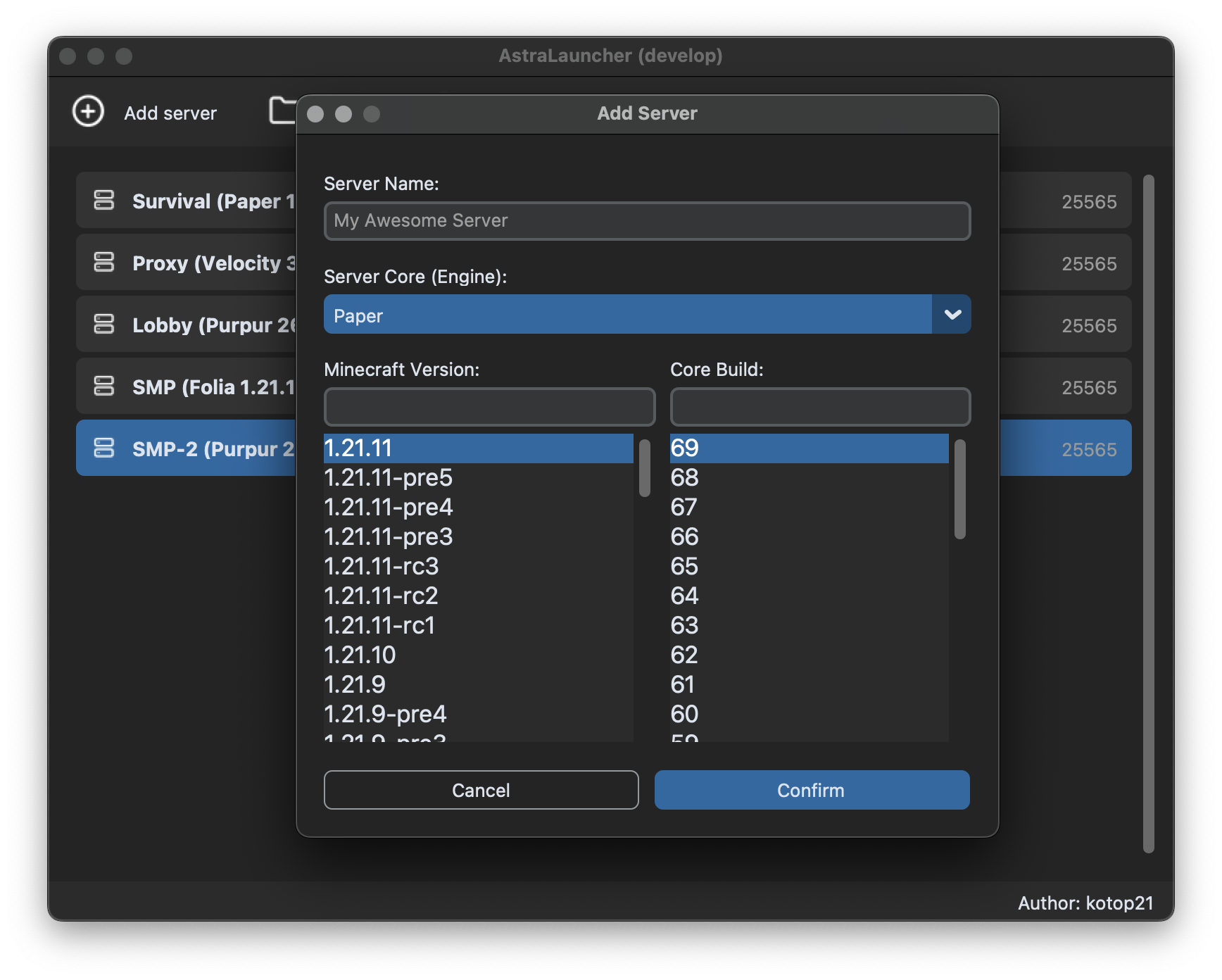 Core Switching Screenshot