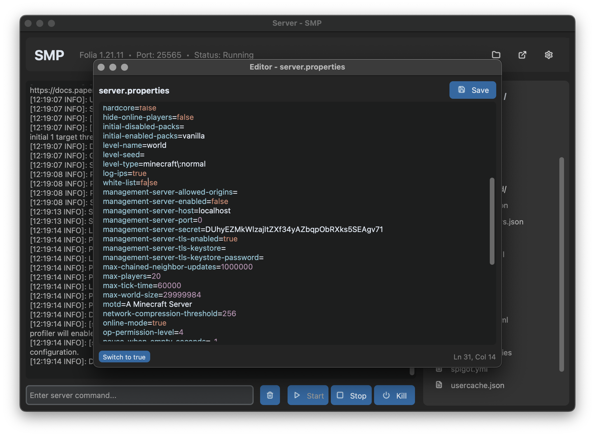 Built-in Editor Screenshot